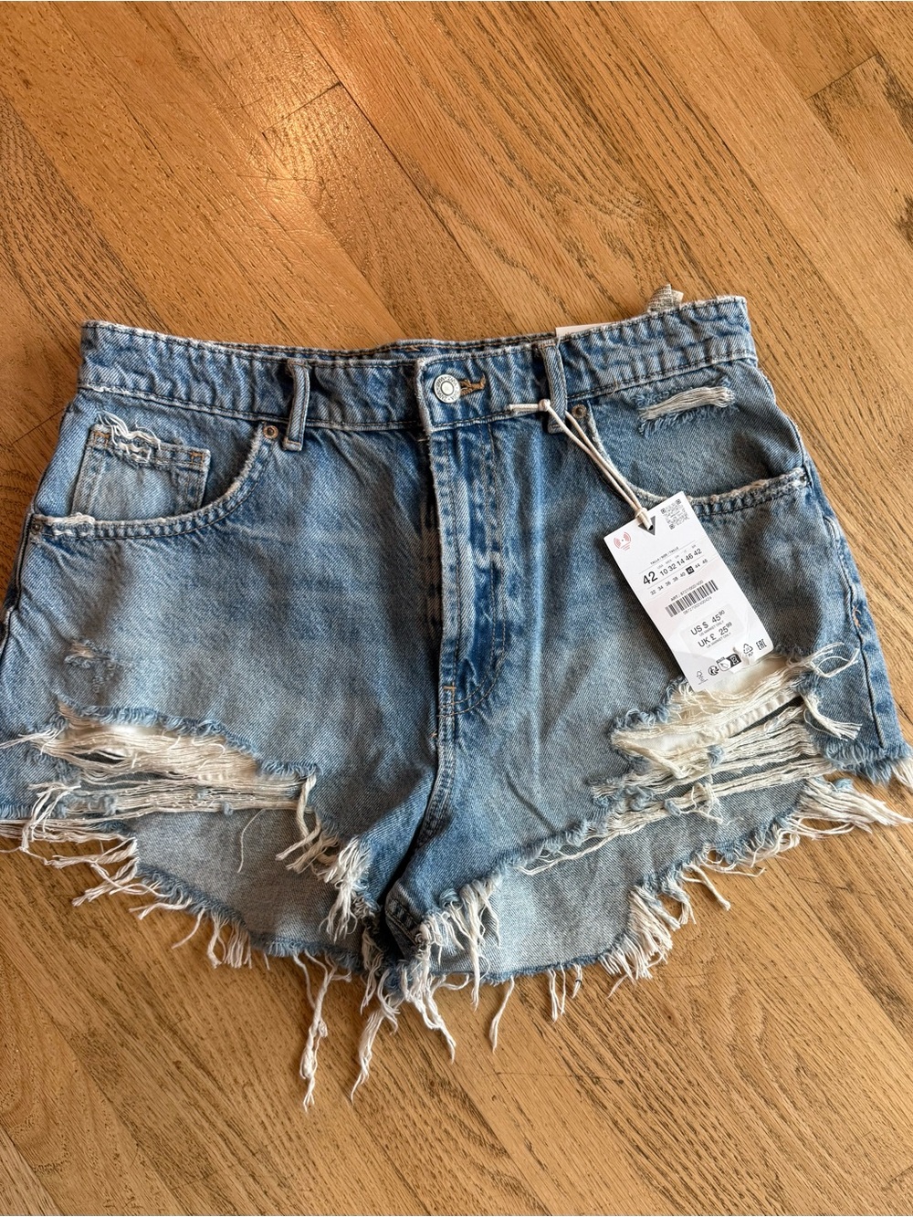 Zara High Rise Curved Shorts Size 10 NWT